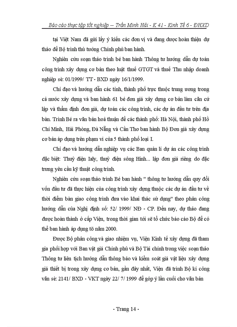 image for page Báo cáo tổng hợp tại bộ xây dựng và viện kinh tế xây dựng