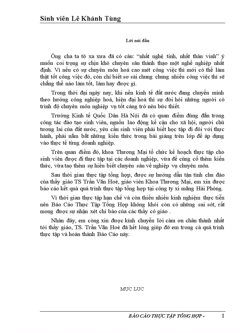 image for page Báo cáo tổng hợp tại Tổng công ty xi măng Việt Nam