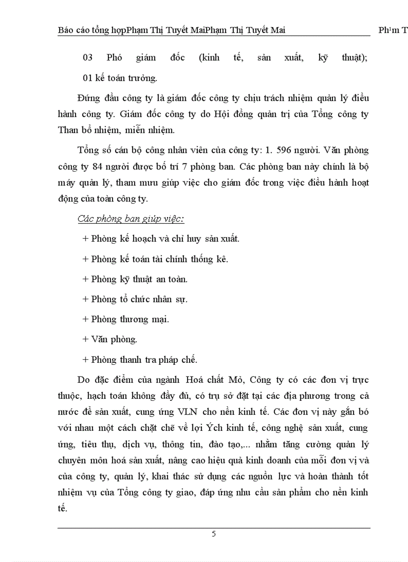 image for page Báo cáo thực tập tại công ty hoá chất mỏ