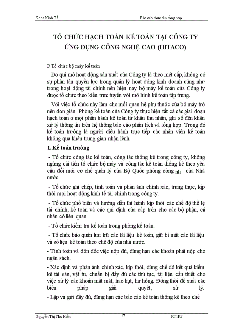 image for page Thực tập tổng hợp tại Công ty HITACO