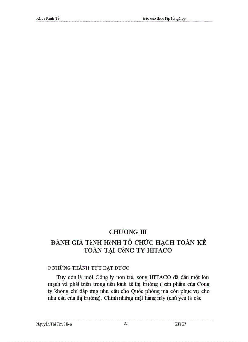 image for page Thực tập tổng hợp tại Công ty HITACO