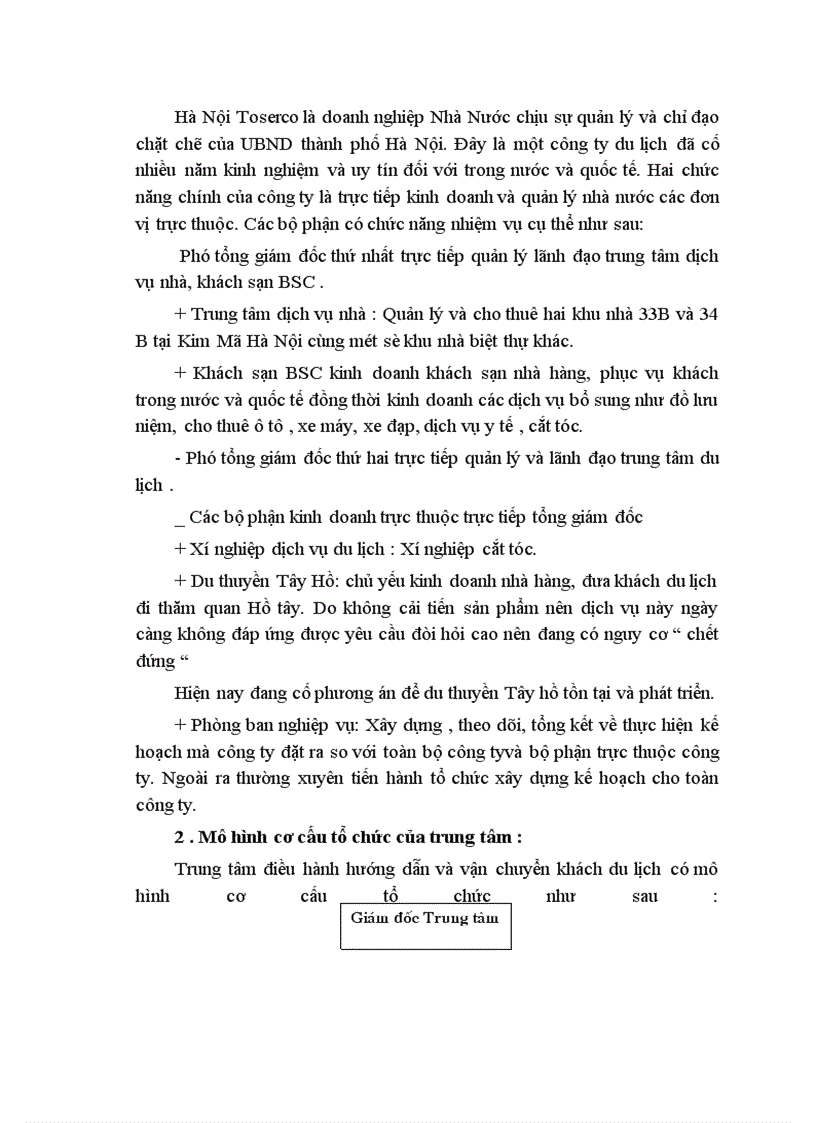 image for page Báo cáo tổng hợp Quá trình hình thành và phát triển công ty du lịch dịch vụ Hà Nội