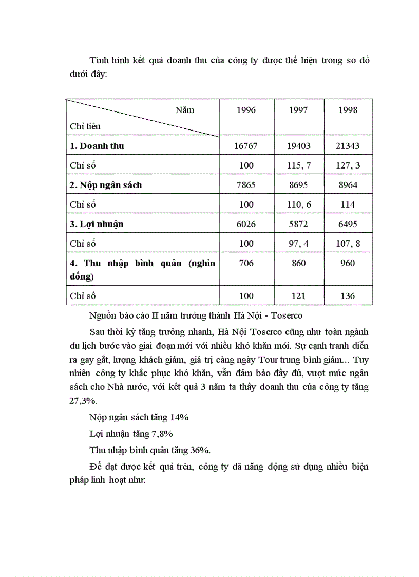 image for page Báo cáo tổng hợp Quá trình hình thành và phát triển công ty du lịch dịch vụ Hà Nội