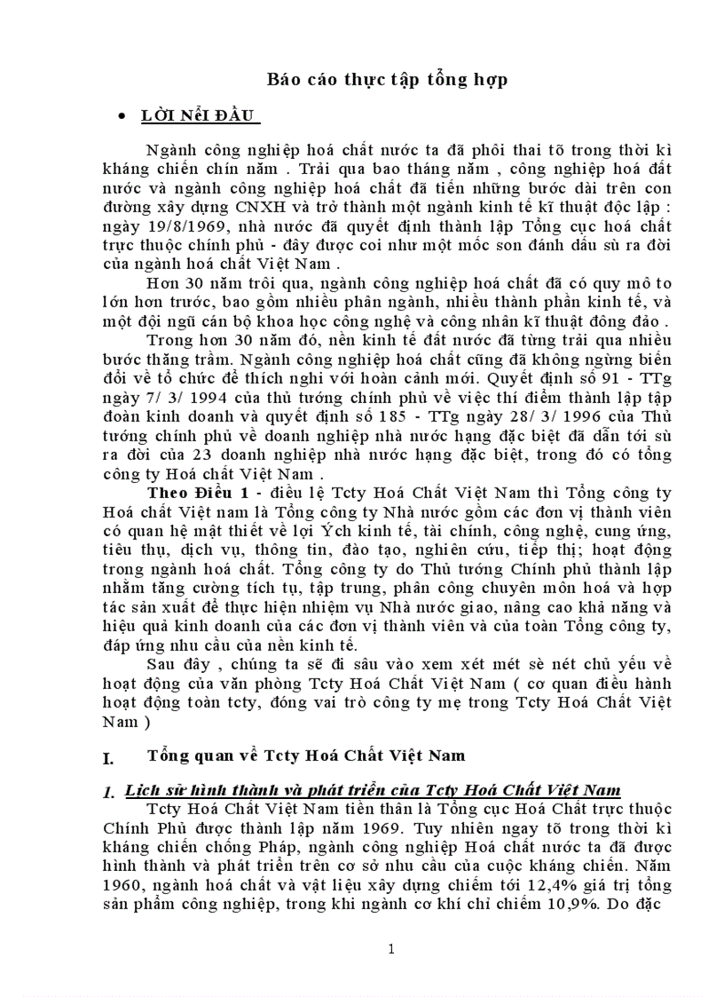 image for page Báo cáo tổng hợp về tổng công ty Hoá Chất Việt Nam