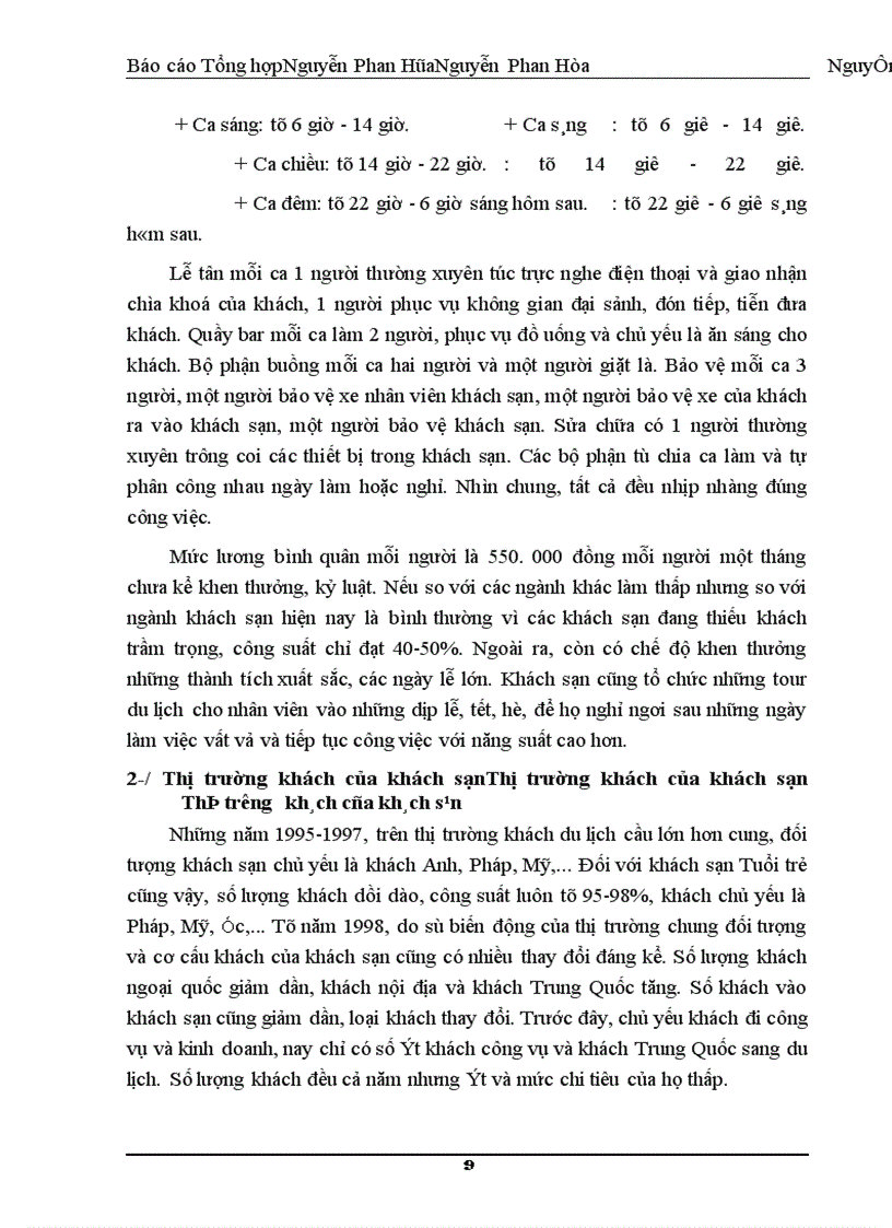 image for page Báo cáo tổng hợp Khách sạn Tuổi trẻ nằm ở số 2 - đường Trần Thánh Tông - quận Hoàn Kiếm - Hà Nội