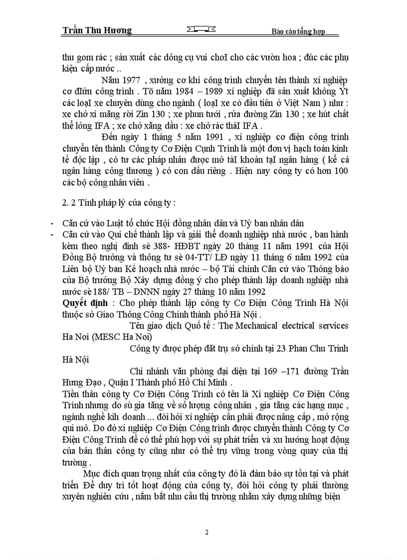 image for page Báo cáo tổng hợp Công ty cơ điện công trình
