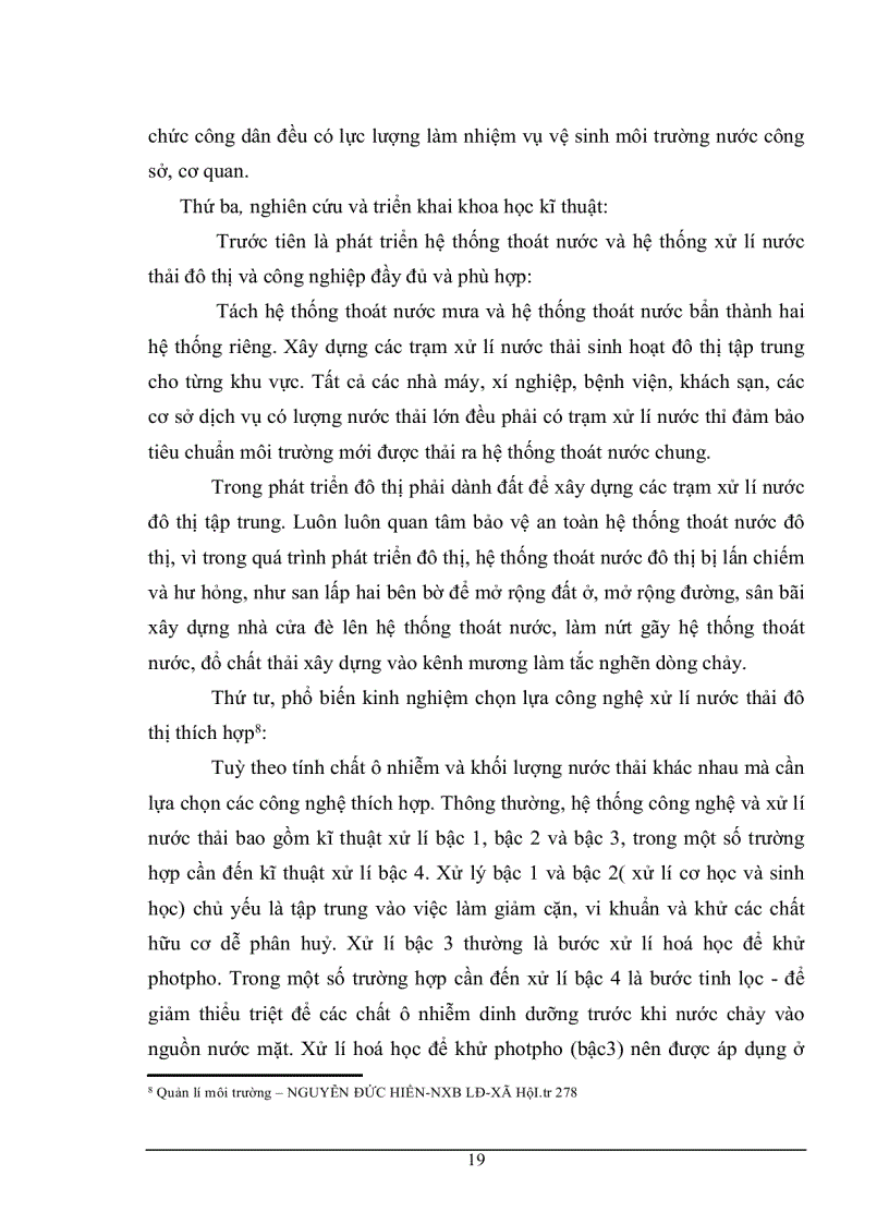 image for page Thực trạng và giải pháp của nhà nước trong việc giải quyết vấn đề môi trường nước ở đô thị hiện nay