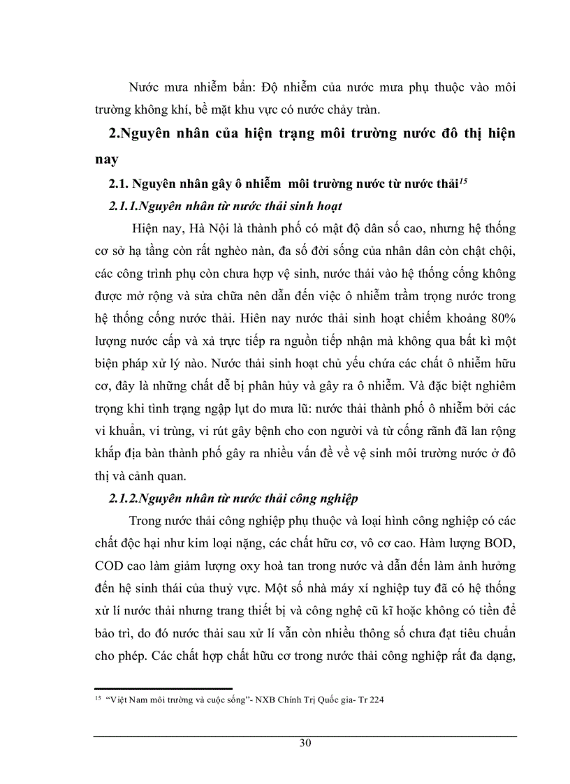 image for page Thực trạng và giải pháp của nhà nước trong việc giải quyết vấn đề môi trường nước ở đô thị hiện nay