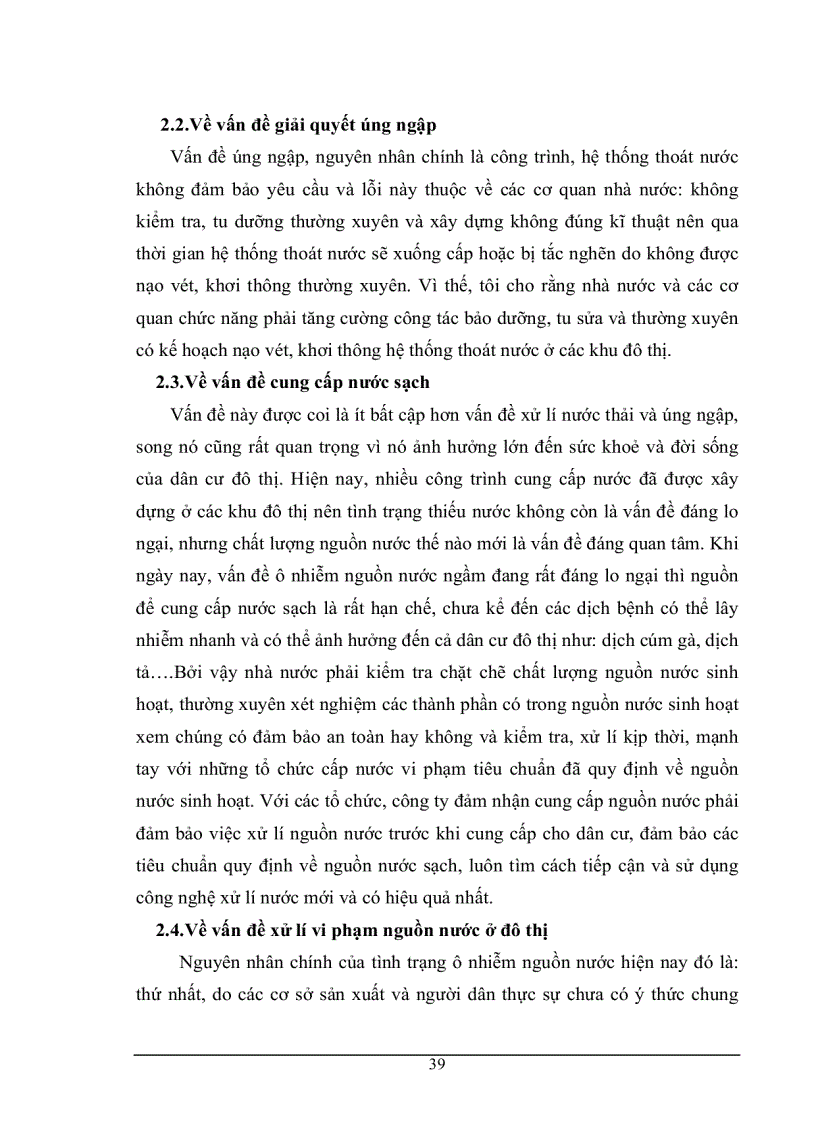 image for page Thực trạng và giải pháp của nhà nước trong việc giải quyết vấn đề môi trường nước ở đô thị hiện nay