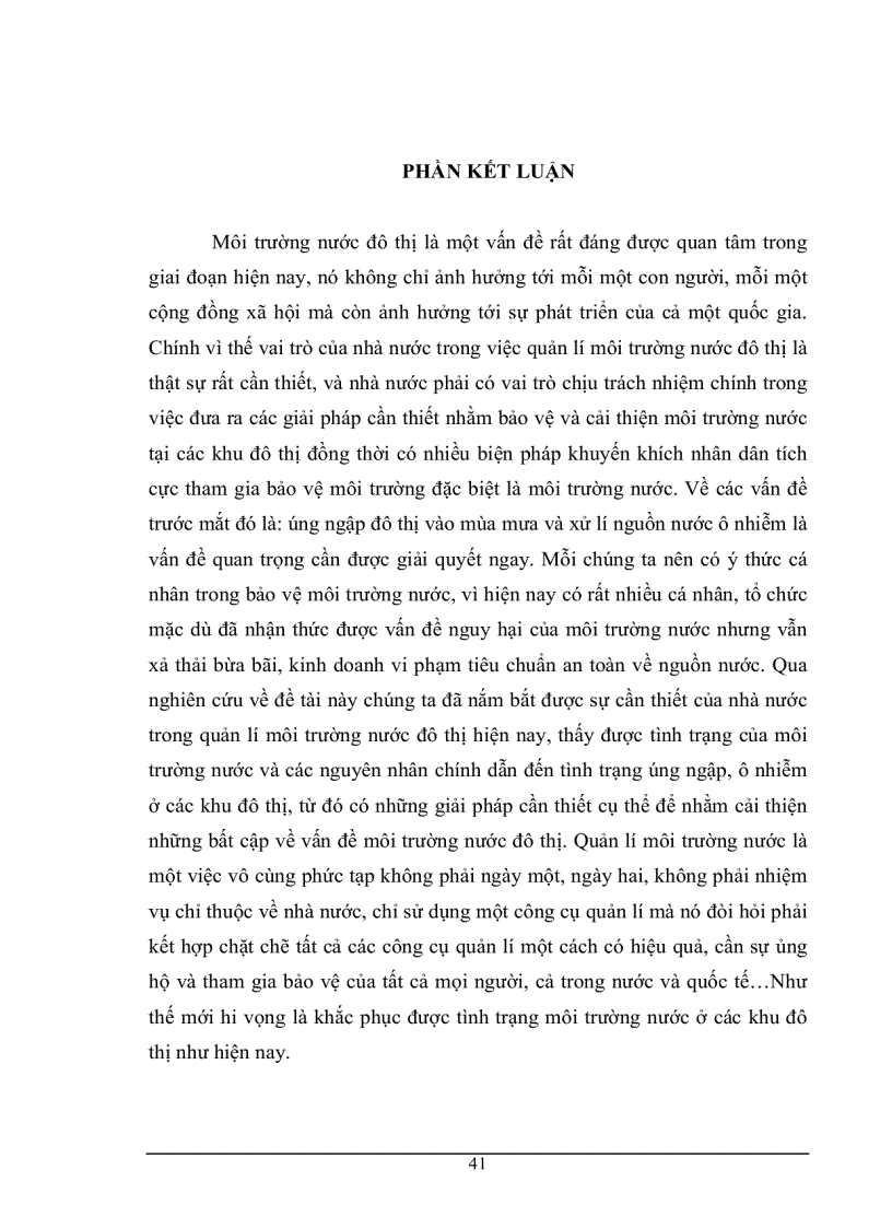 image for page Thực trạng và giải pháp của nhà nước trong việc giải quyết vấn đề môi trường nước ở đô thị hiện nay