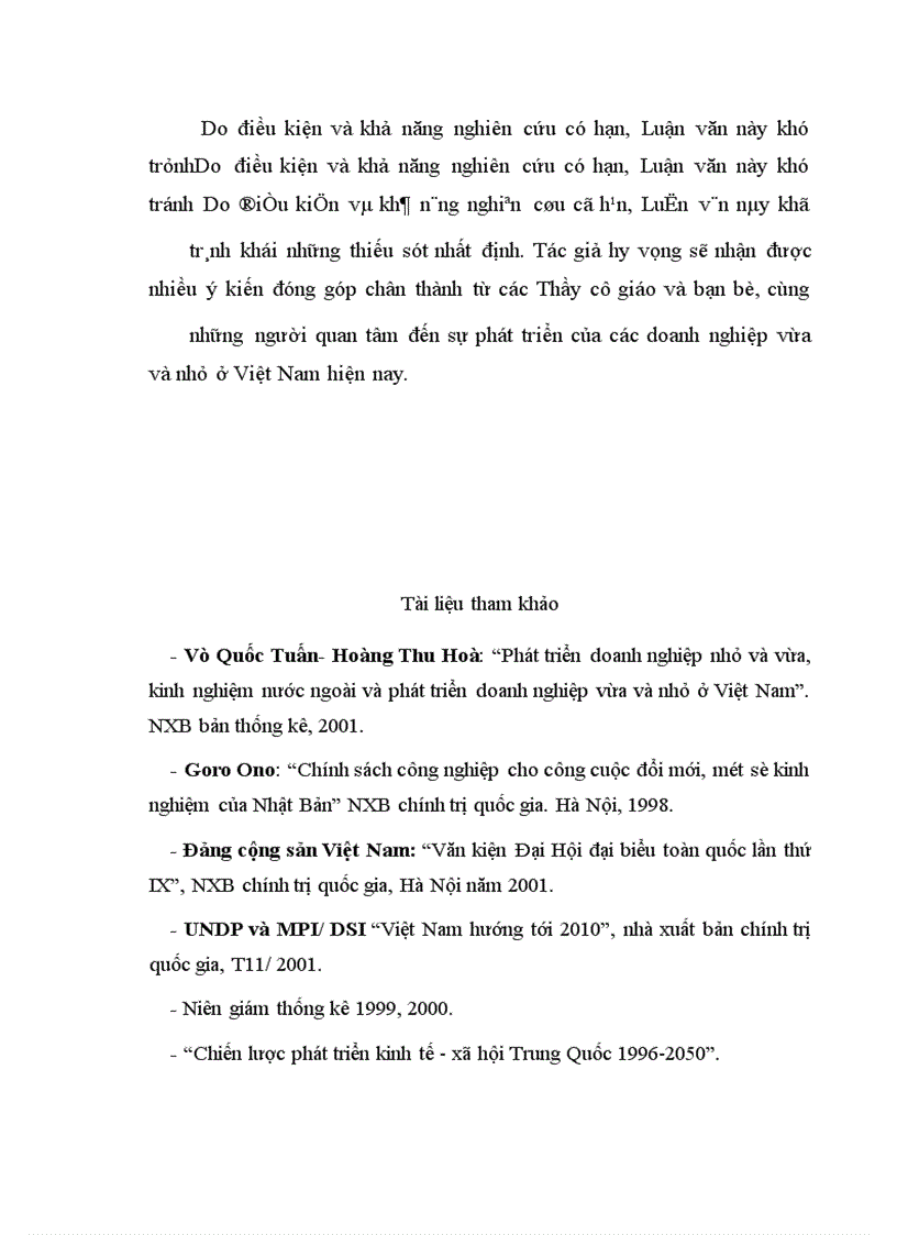 image for page Một số ý kiến về thực trạng và giải pháp phát triển các doanh nghiệp vừa và nhỏ ở việt nam trong thời kỳ công nghiệp hoá- hiện đại hoá đất nước