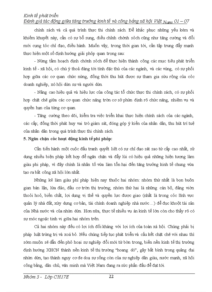 image for page Đánh giá tác động giữa tăng trưởng kinh tế và công bằng xã hội Việt Nam trong giai đoạn 2001 – 2007