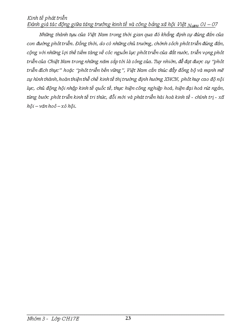 image for page Đánh giá tác động giữa tăng trưởng kinh tế và công bằng xã hội Việt Nam trong giai đoạn 2001 – 2007