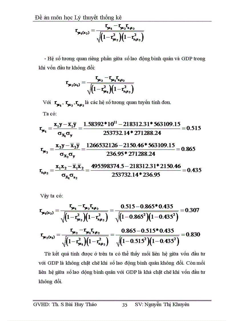 image for page Đề án môn học Lý thuyết thống kê