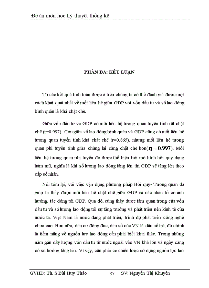 image for page Đề án môn học Lý thuyết thống kê