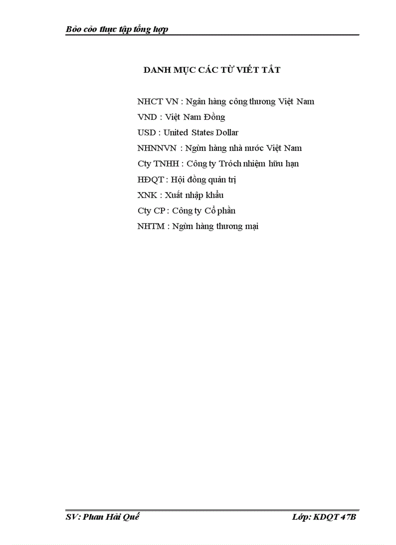 image for page Thực tập tổng hợp tại Ngân hàng công thương Việt Nam và chi nhánh Ba Đình