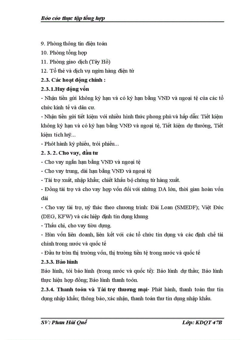 image for page Thực tập tổng hợp tại Ngân hàng công thương Việt Nam và chi nhánh Ba Đình