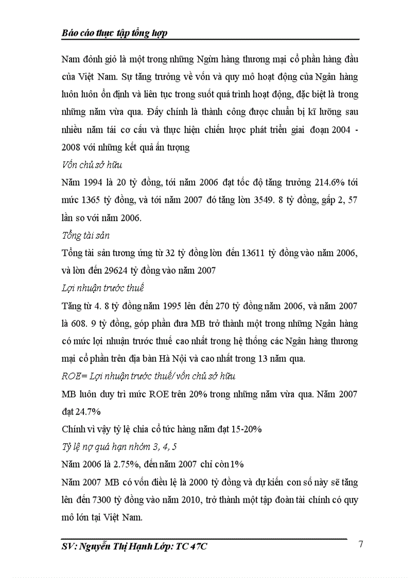 image for page Thực tập tổng hợp tại Ngân hàng thương mại cổ phần Quân đội Chi nhánh Minh Khai