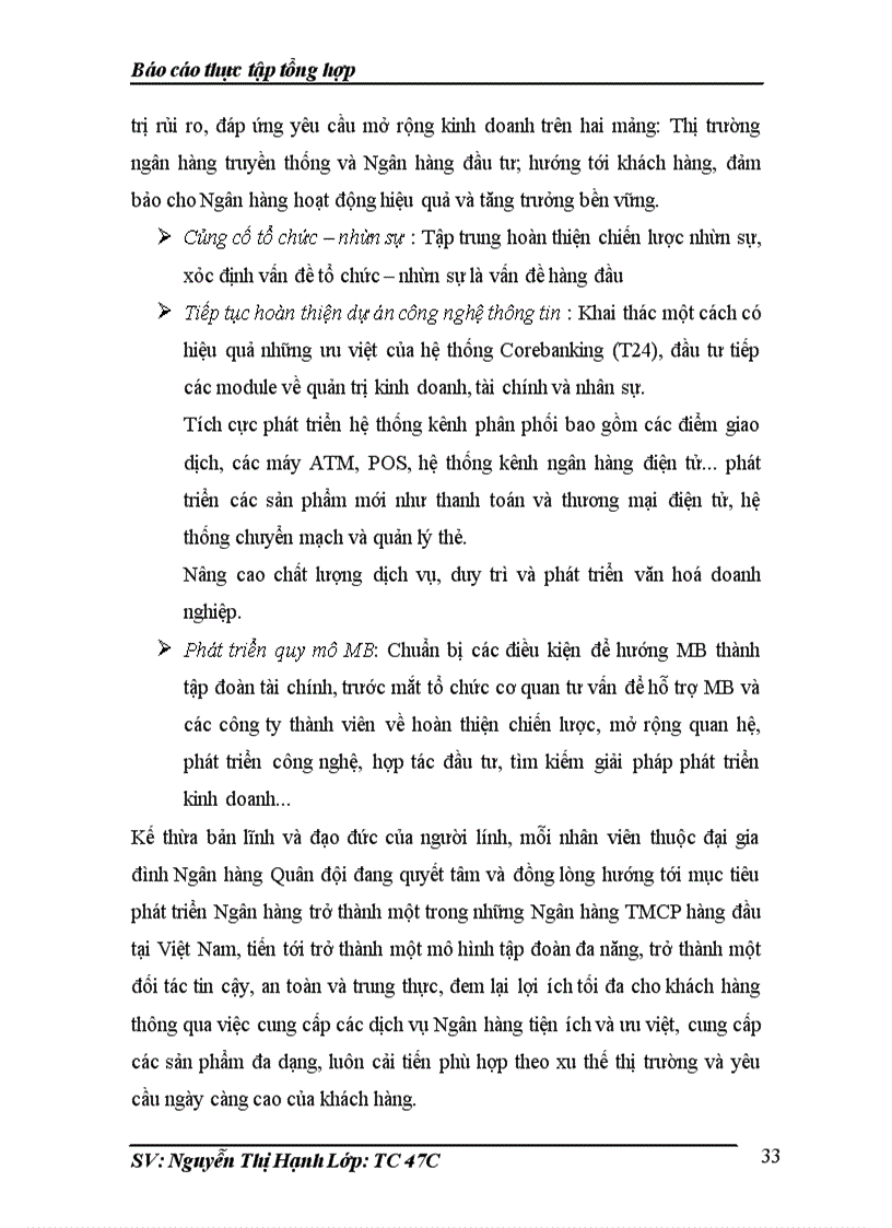 image for page Thực tập tổng hợp tại Ngân hàng thương mại cổ phần Quân đội Chi nhánh Minh Khai