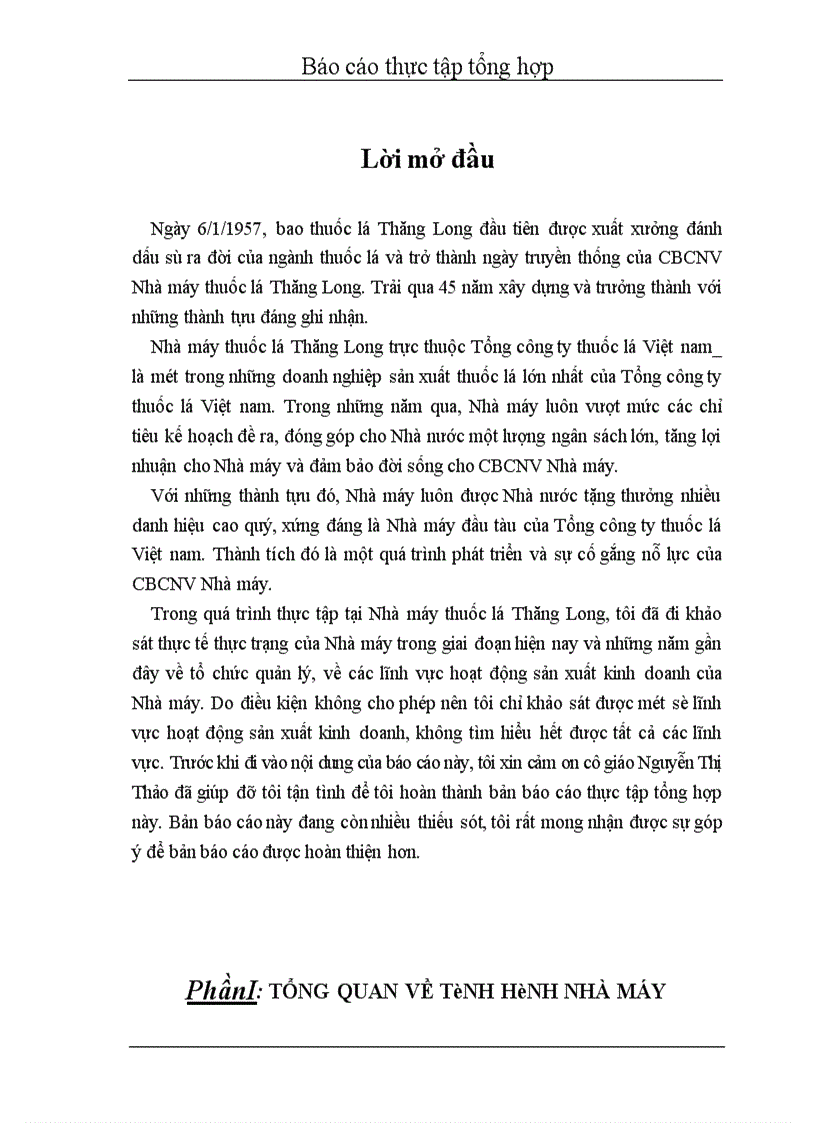 image for page Thực tập tổng hợp Nhà máy thuốc lá Thăng Long