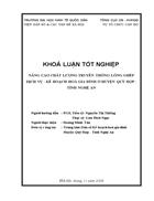 Nâng cao chất lượng truyền thông lồng ghép dịch vụ - kế hoạch hoá gia đình ở huyện quỳ hợp - tỉnh nghệ an