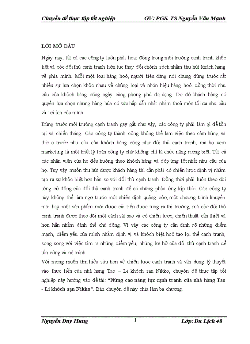 image for page Nâng cao năng lực cạnh tranh của nhà hàng Tao - Li khách sạn Nikko