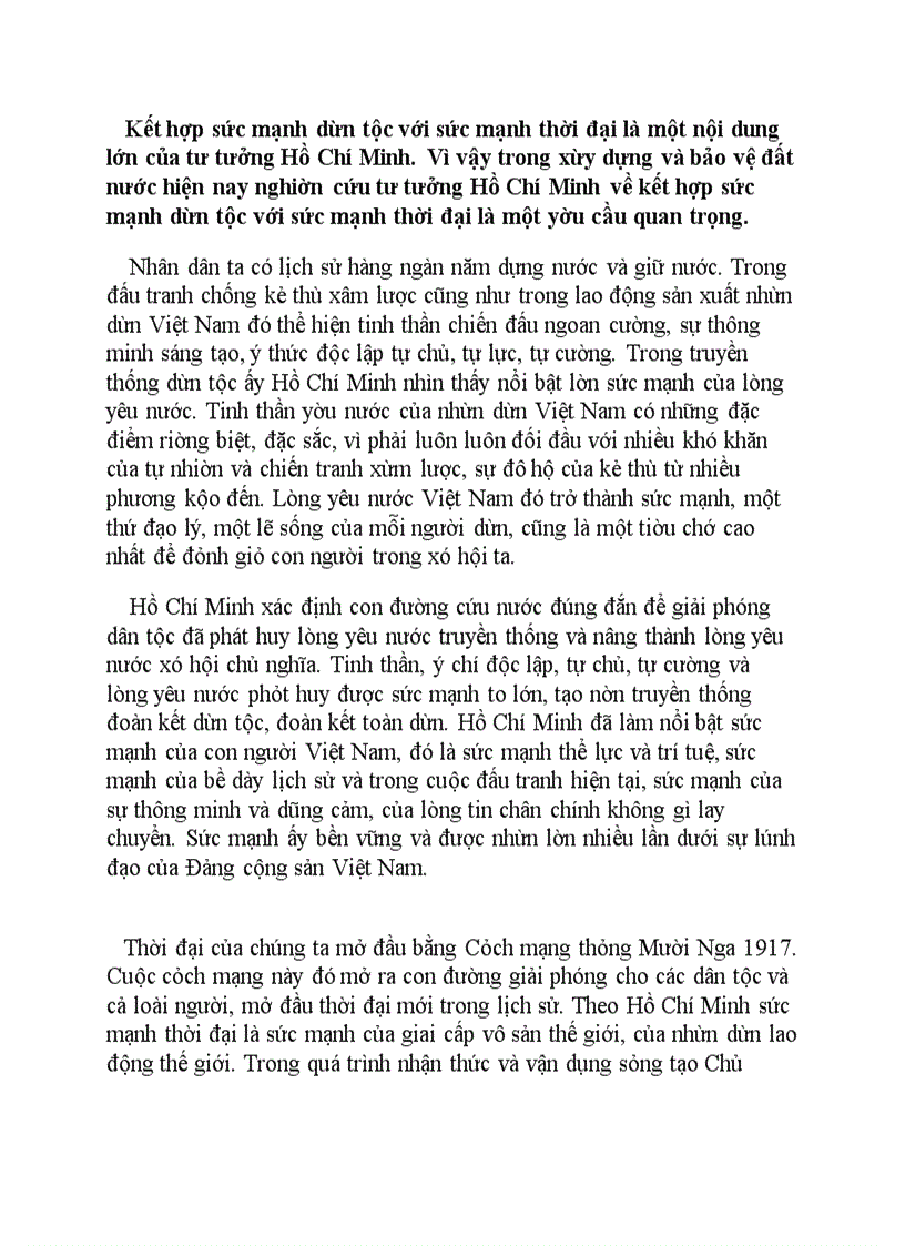 image for page Làm rõ mối quan hệ về kết hợp sức mạnh dân tộc với sức mạnh thời đại trong tư tưởng Hồ Chí Minh
