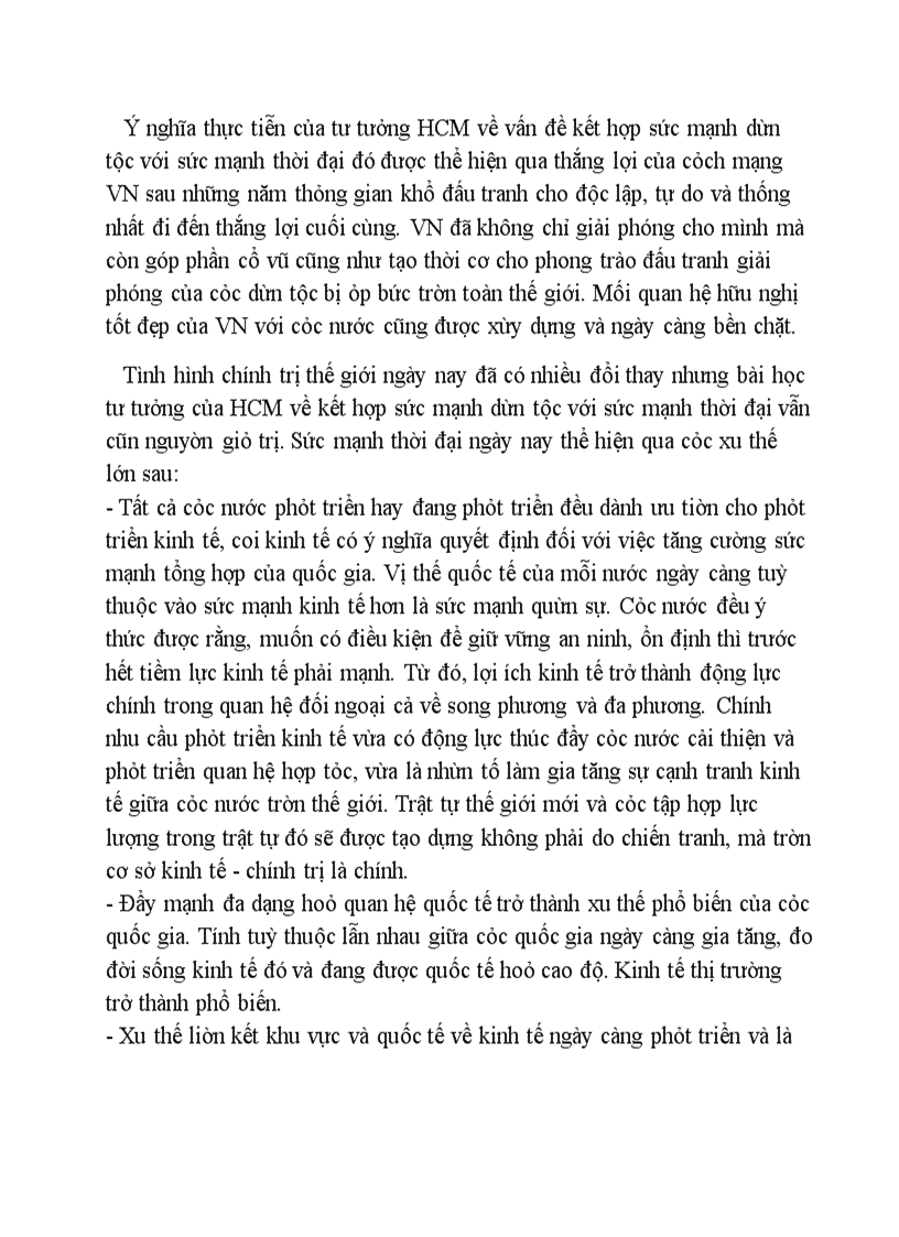 image for page Làm rõ mối quan hệ về kết hợp sức mạnh dân tộc với sức mạnh thời đại trong tư tưởng Hồ Chí Minh