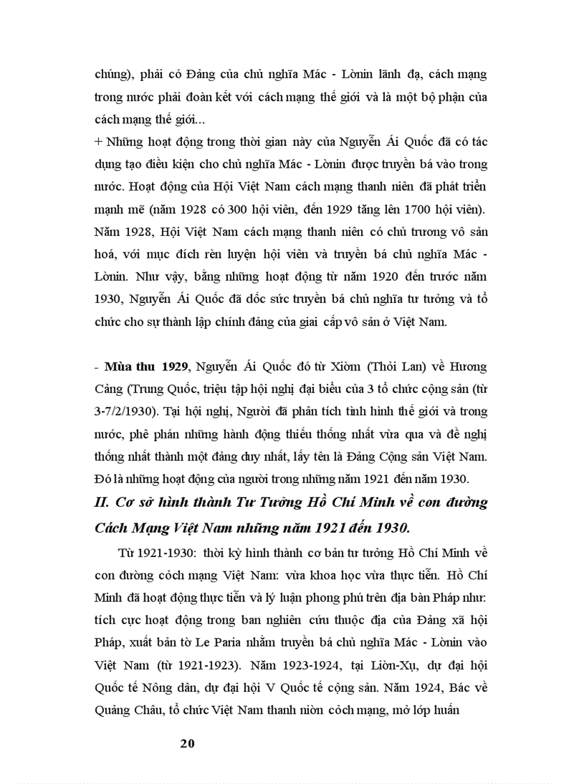 image for page Sự hình thành Tư Tưởng Hồ Chí Minh về con đường Cách Mạng Việt Nam giai đoạn từ năm 1921 đến 1930
