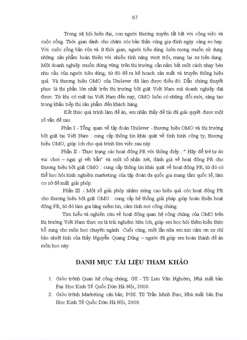 image for page Báo cáo thực tập về tập đoàn Unilever - thương hiệu OMO