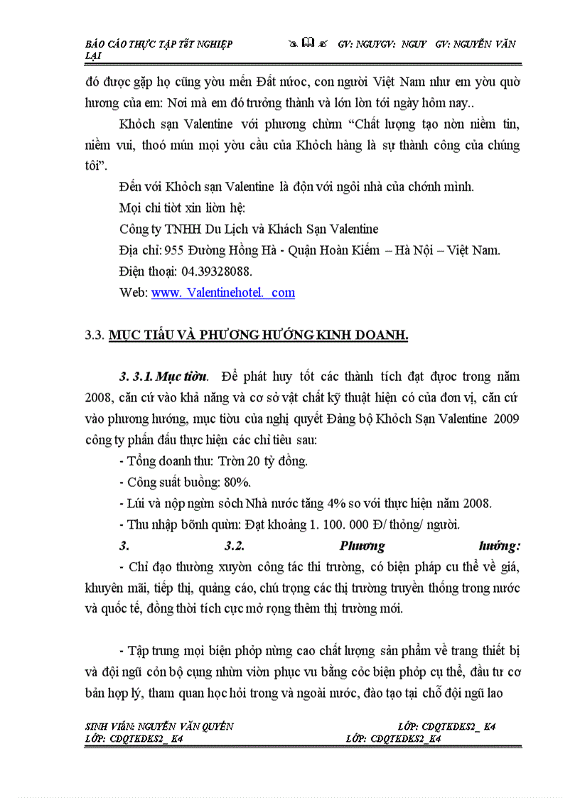 image for page Báo cáo thực tập tại Khách Sạn Valentine.