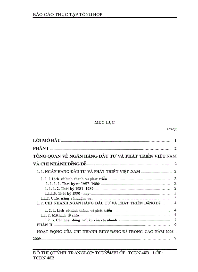 image for page Thực tập tổng hợp tại Chi nhánh Ngân Hàng Đầu Tư và Phát Triển Đông Đô