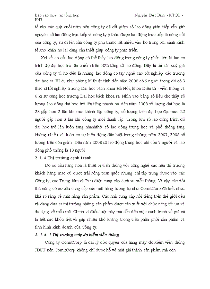 image for page Báo cáo thực tập tổng hợp ề công ty cổ phần công nghệ viễn thông tin học COMIT CORP