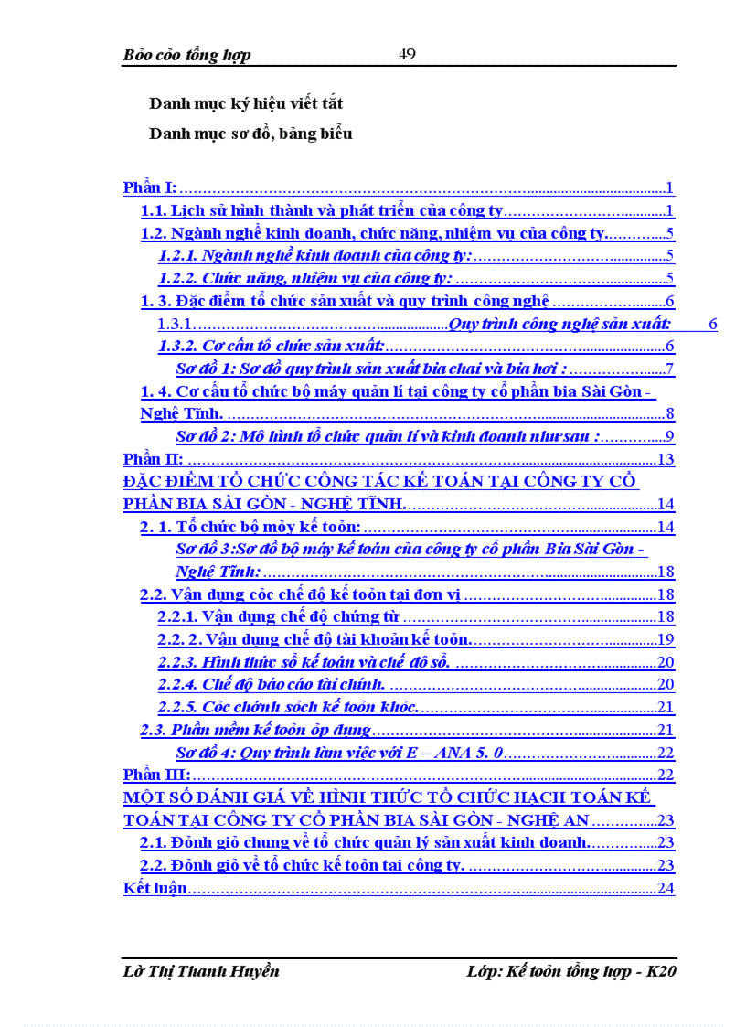 image for page Một số đánh giá về hình thức tổ chức hạch toán kế toán tại công ty cổ phần bia SÀI GÒN - NGHỆ AN