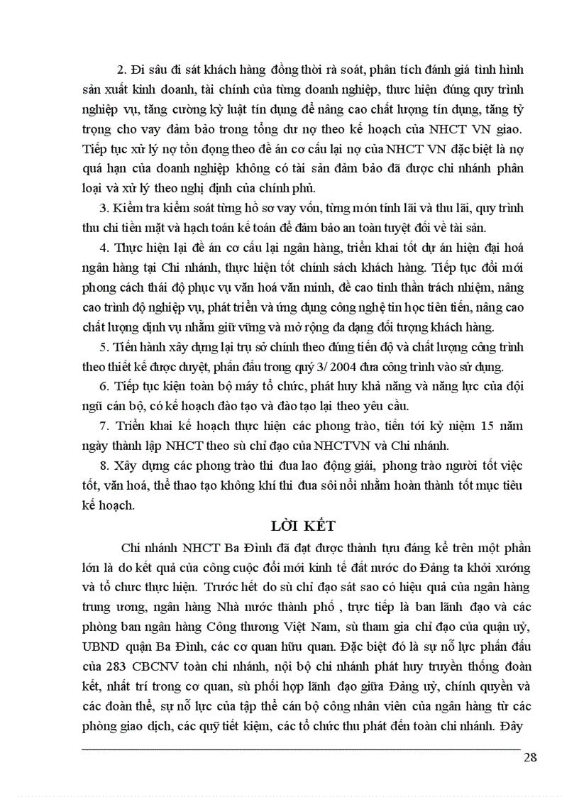 image for page Phương hướng mục tiêu phân đấu năm 2004 về chi nhánh Ngân hàng công thương Ba Đình