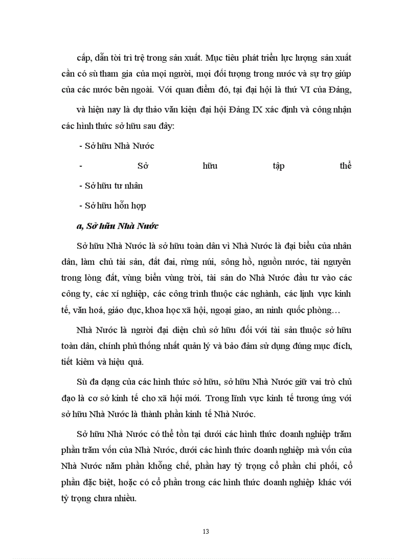 image for page Các hình thức sở hữu trong nền kinh tế thị trường có sự quản lý của Nhà Nước