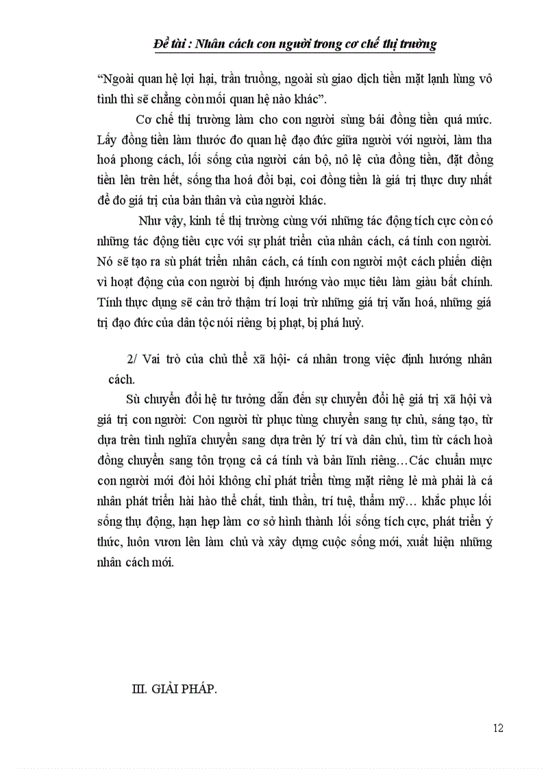 image for page Nhân cách con người trong cơ chế thị trường