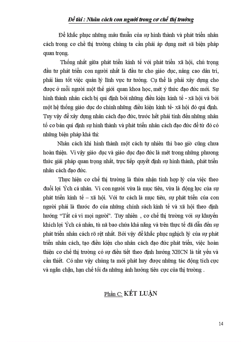 image for page Nhân cách con người trong cơ chế thị trường