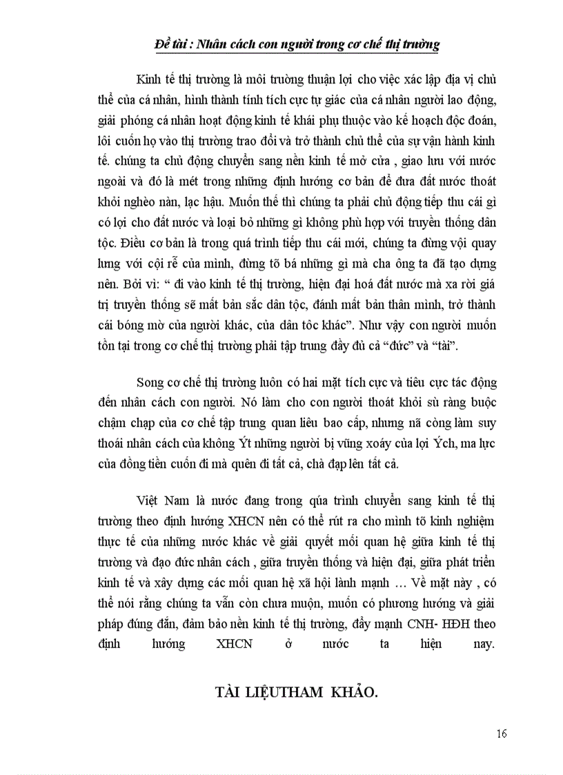 image for page Nhân cách con người trong cơ chế thị trường