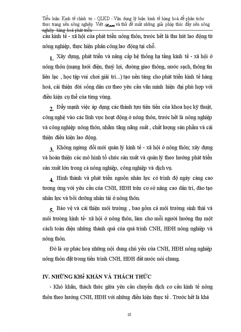 image for page Vận dụng lý luận kinh tế hàng hoá để phân tichs thực trạng nền nông nghiệp Việt Nam và thử đề xuất những giải pháp thúc đẩy nền nông nghiệp hàng hoá phát triển.