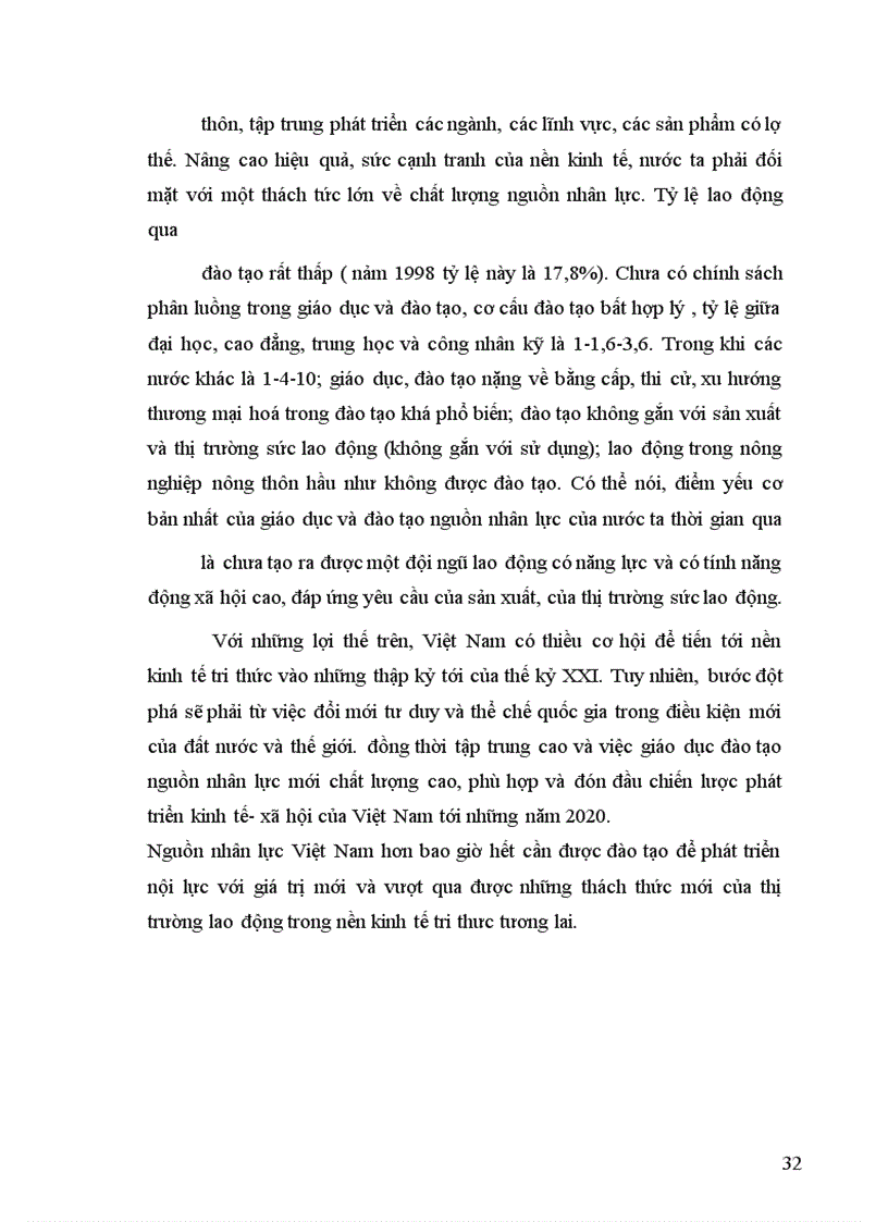 image for page Sự phát triển nguồn nhân lực - vai trò của nó với sự nghiệp CNH - HĐH và với nền kinh tế tri thức ở nước ta. Thực trạng và thách thức