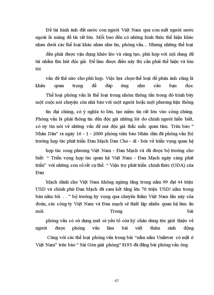 image for page Hình thức phản ánh bằng báo khi giới thiệu hình ảnh đất nước, con người Việt Nam qua con mắt người nước ngoài (qua báo Nhân Dân và báo Sài Gòn giải phóng) Năm 2000