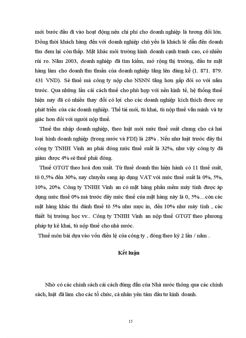 image for page Tình hình đóng thuế của Công ty TNHH Vinh an