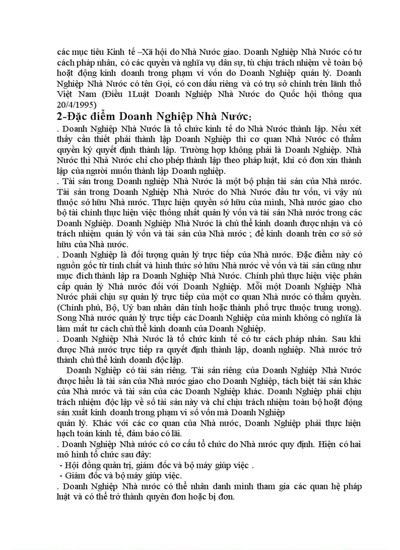 image for page Tình hình tổ chức và tài chính hiện nay của một Doanh Nghiệp Nhà Nước