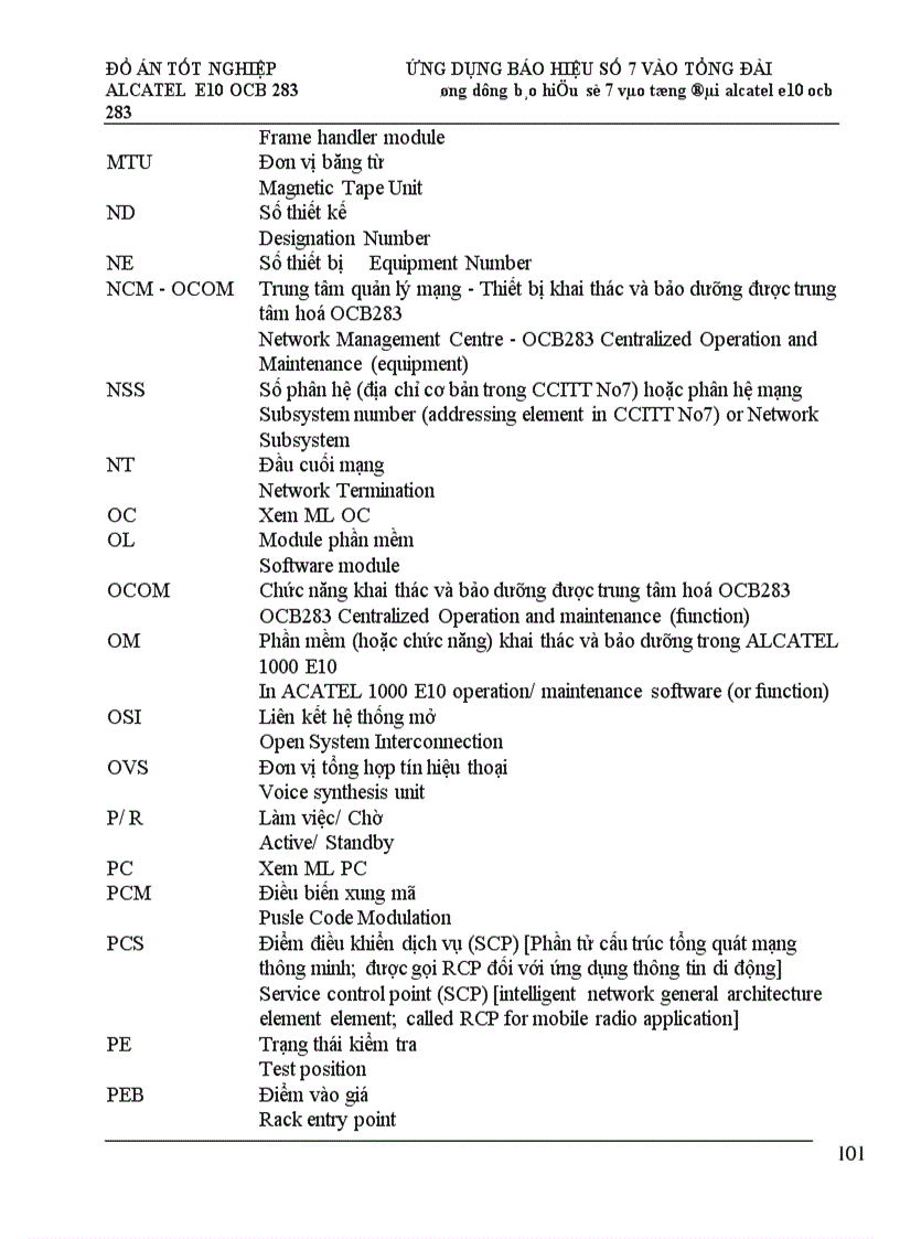 image for page Ứng dụng của báo hiệu số 7 vào tổng đài alcatel e10 (obc 283)