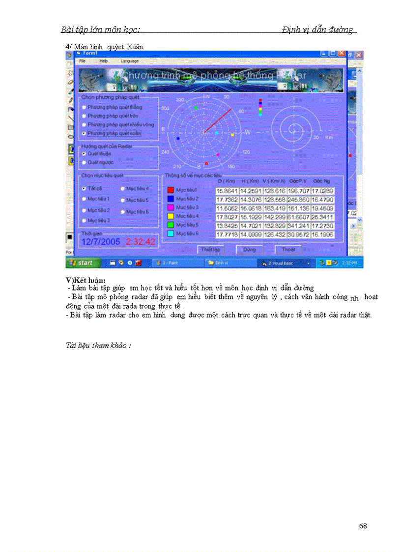 image for page Mô phỏng và hiển thị mục tiêu radar trên màn hình PC