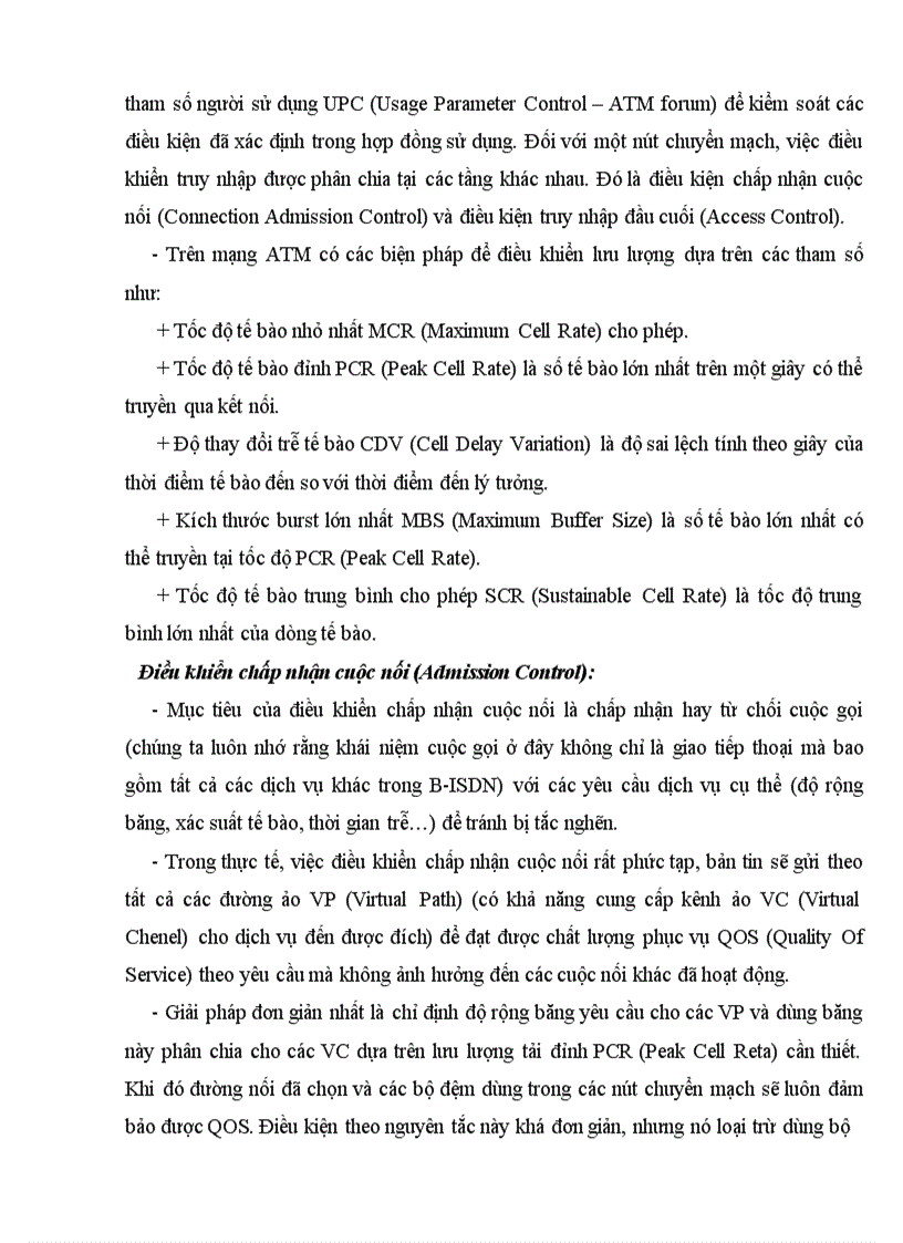 Điều khiển truy nhập và bộ đệm trong mạng ATM (Asynchronous Transfer Mode).