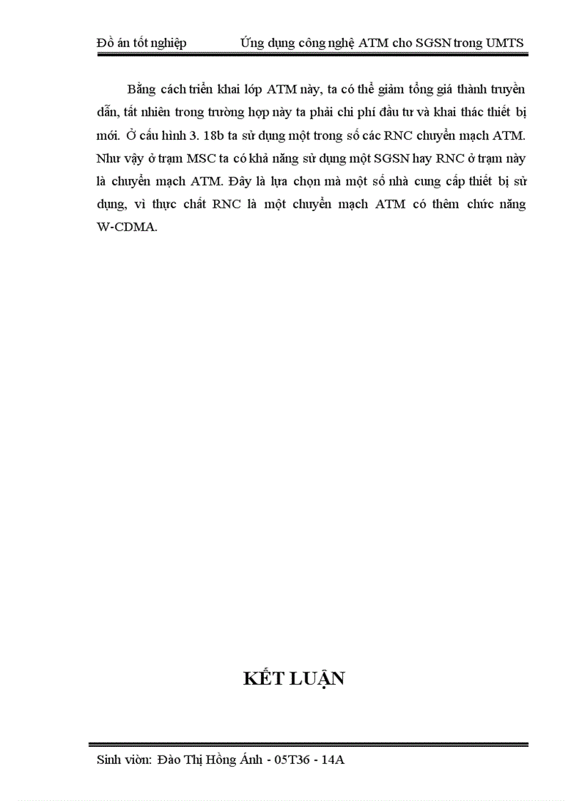 image for page Ứng dụng công nghệ ATM cho SGSN trong UMTS