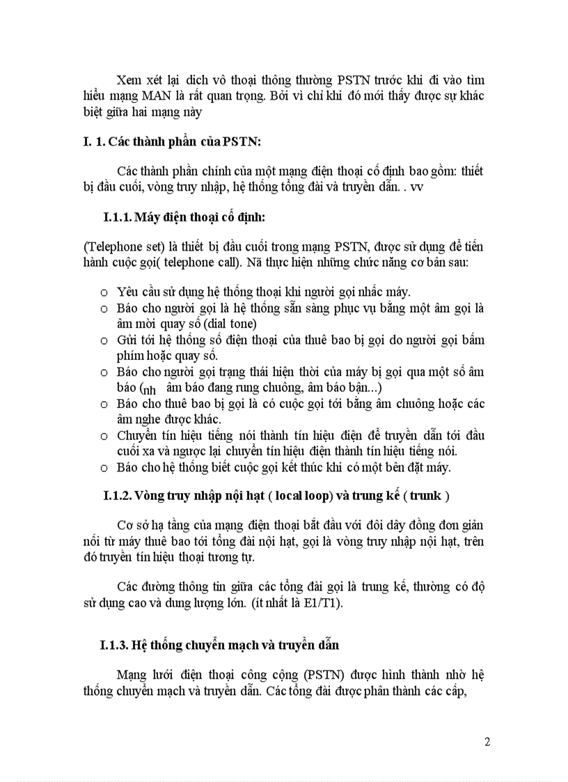 image for page Tổ chức mạng MAN và sự khác biệt với mạng PSTN