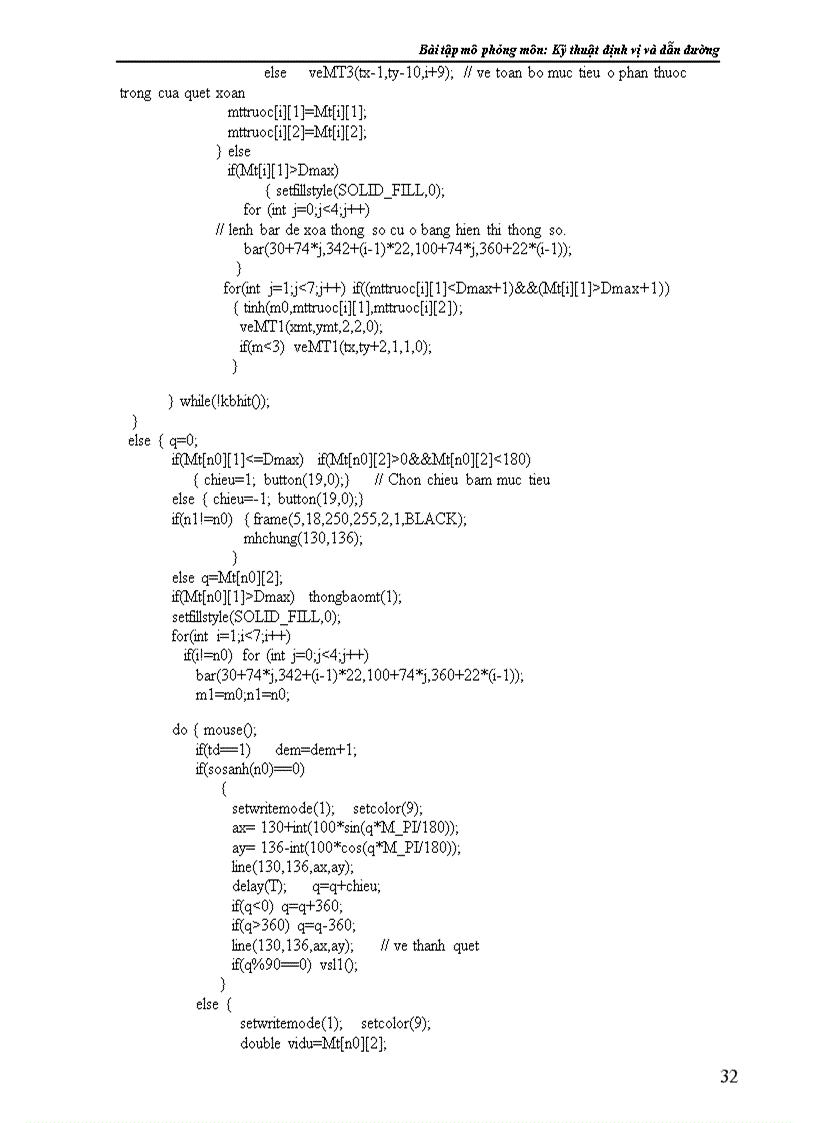 image for page Bài tập mô phỏng môn: Kỹ thuật định vị và dẫn đường